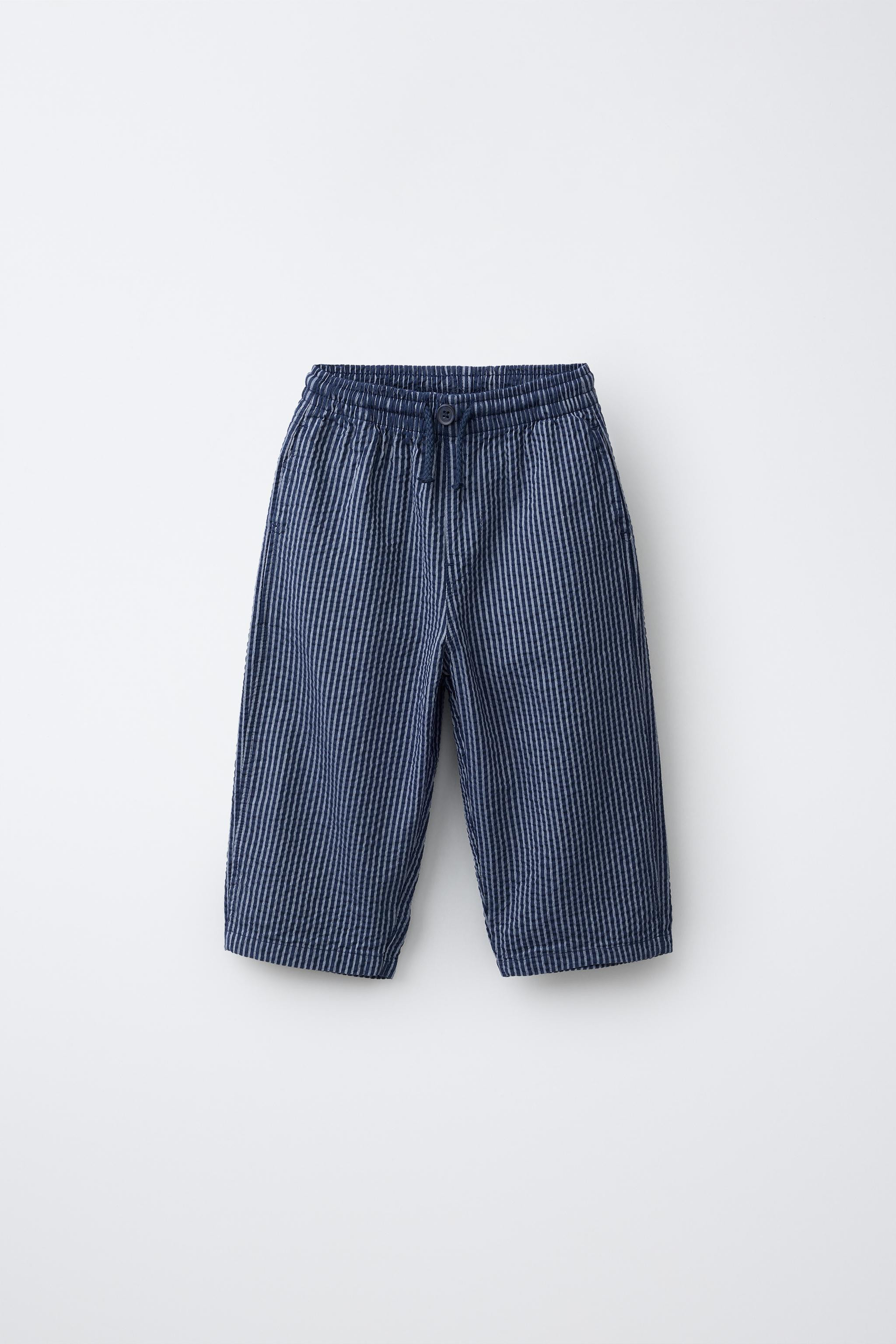STRIPED SEERSUCKER PANTS | Zara US