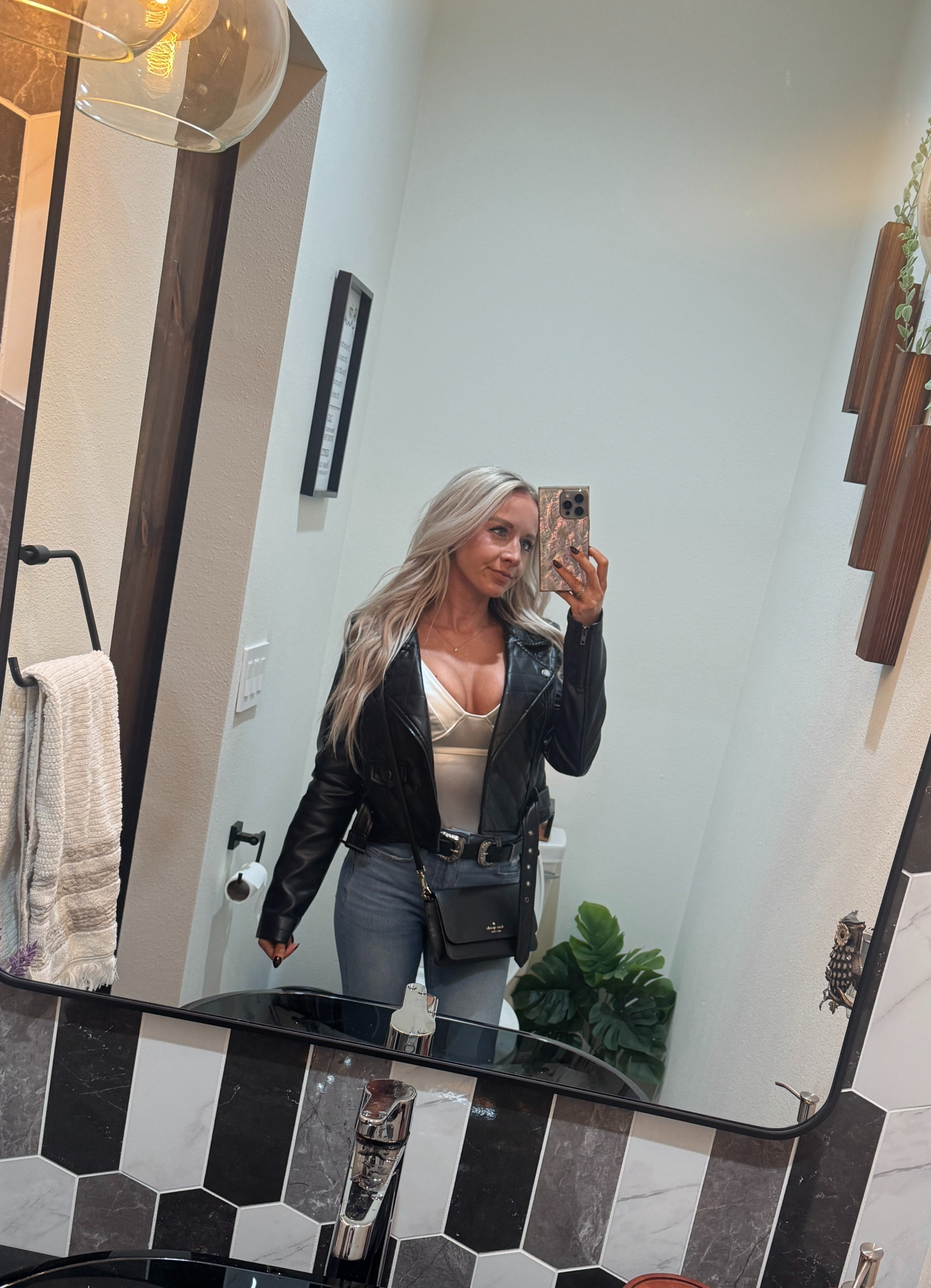 Date Night Outfit, Faux Leather Jacket 

 