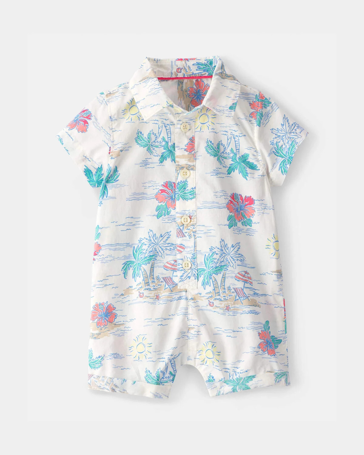 Baby Boy Tropical Beach Short-Sleeve Romper | Carter's | Carter's Inc