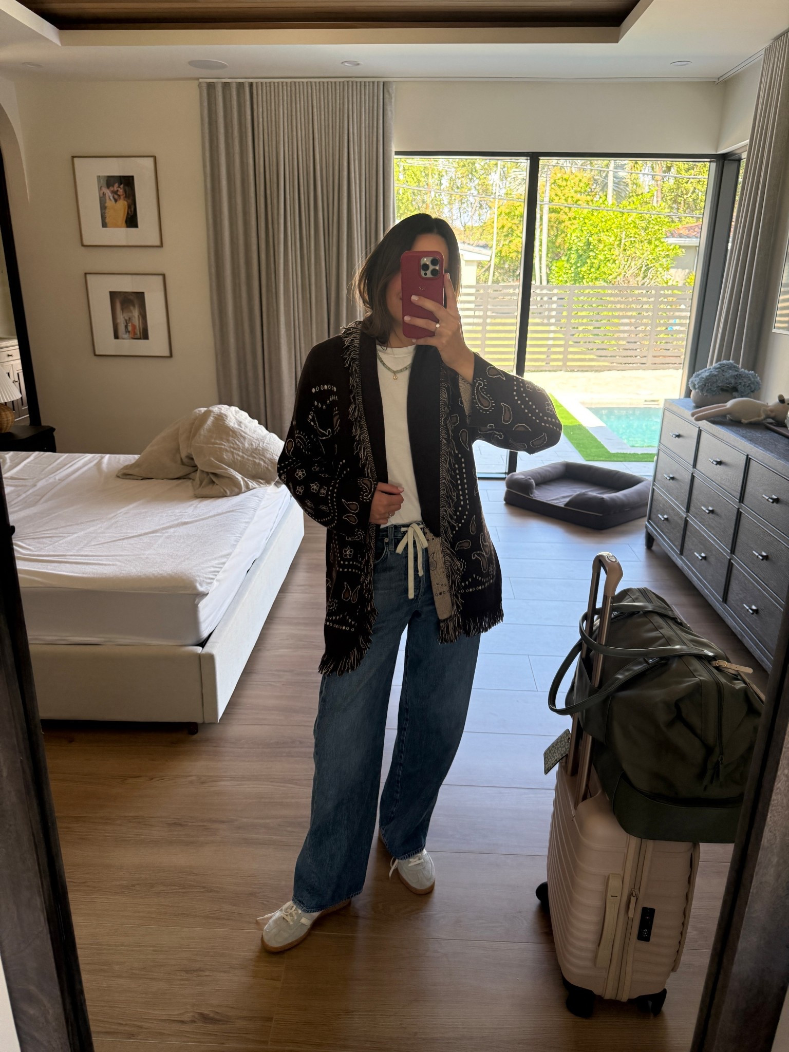 Cardigan is GAP, sold out online but I found it in store! 