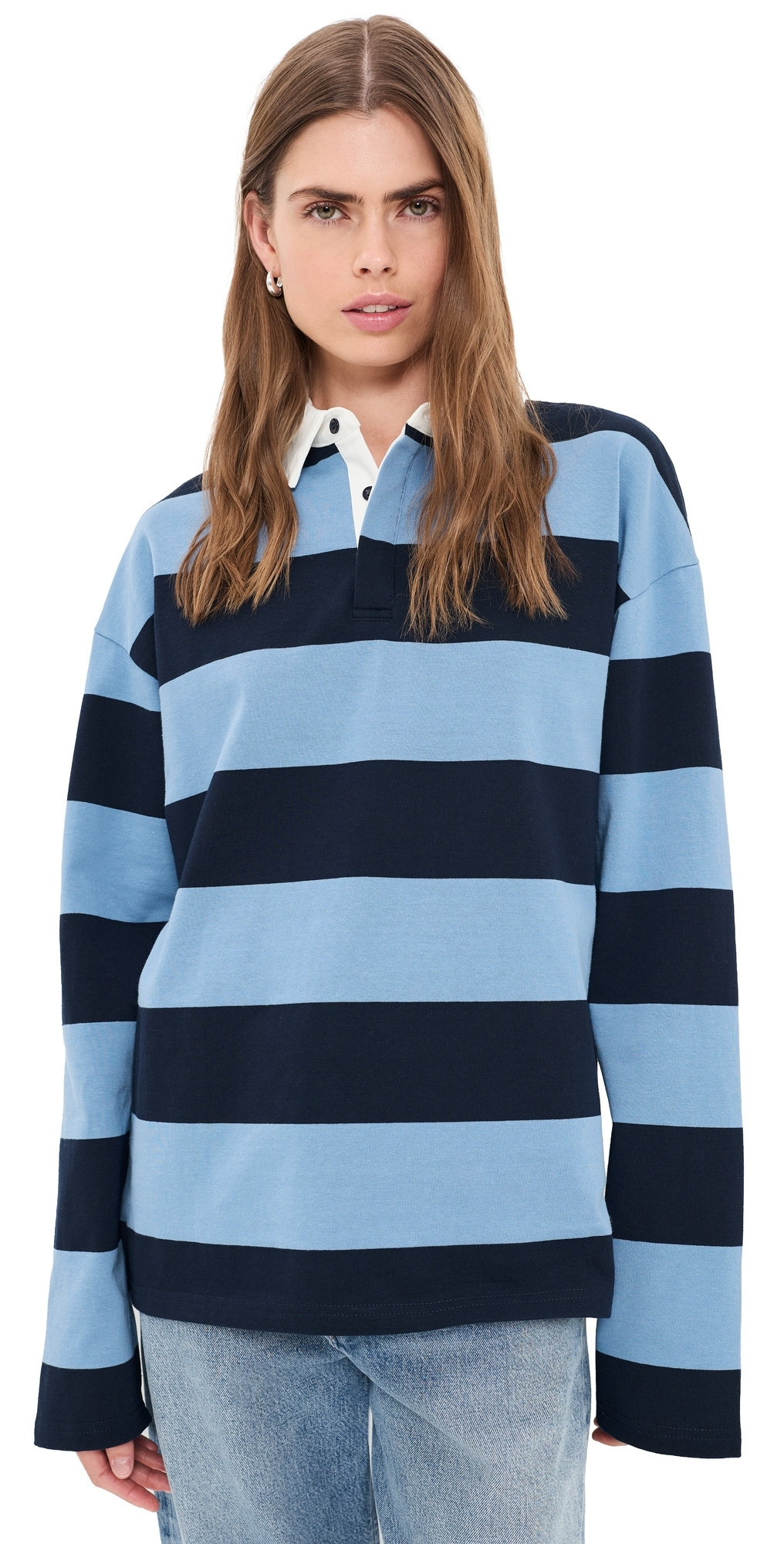 Lioness Outbound Jersey Polo Tee Navy L | Shopbop