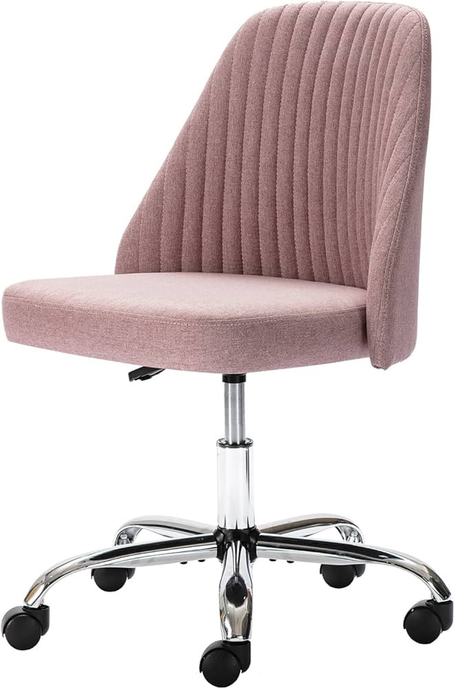 Home Office Desk Chair, Modern Adjustable Low Back Rolling Chair Twill Fabric Upholstered Chair A... | Amazon (US)