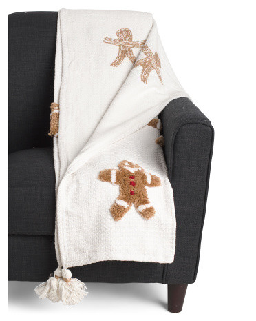 Handcrafted In India Tufted Gingerbread Throw | TJ Maxx