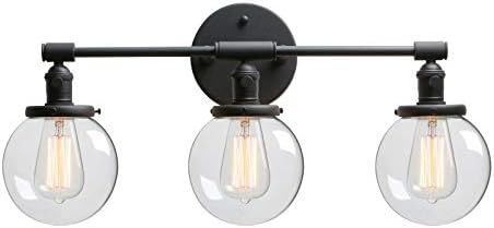 Phansthy 3 Light Wall Sconce Bathroom Vanity Light Black Sconce Light Fixture with 5.6 Inches Rou... | Amazon (US)