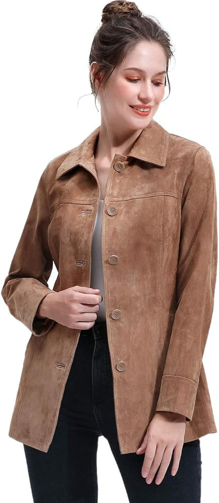 BGSD Women Tiana Suede Leather Coat (Also available in Plus Size & Petite) | Amazon (US)