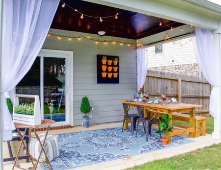Outdoor dining & entertaining: backyard, patio decors outdoor table & chairs, string lights, outdoor chairs

#LTKSeasonal #LTKhome #LTKstyletip