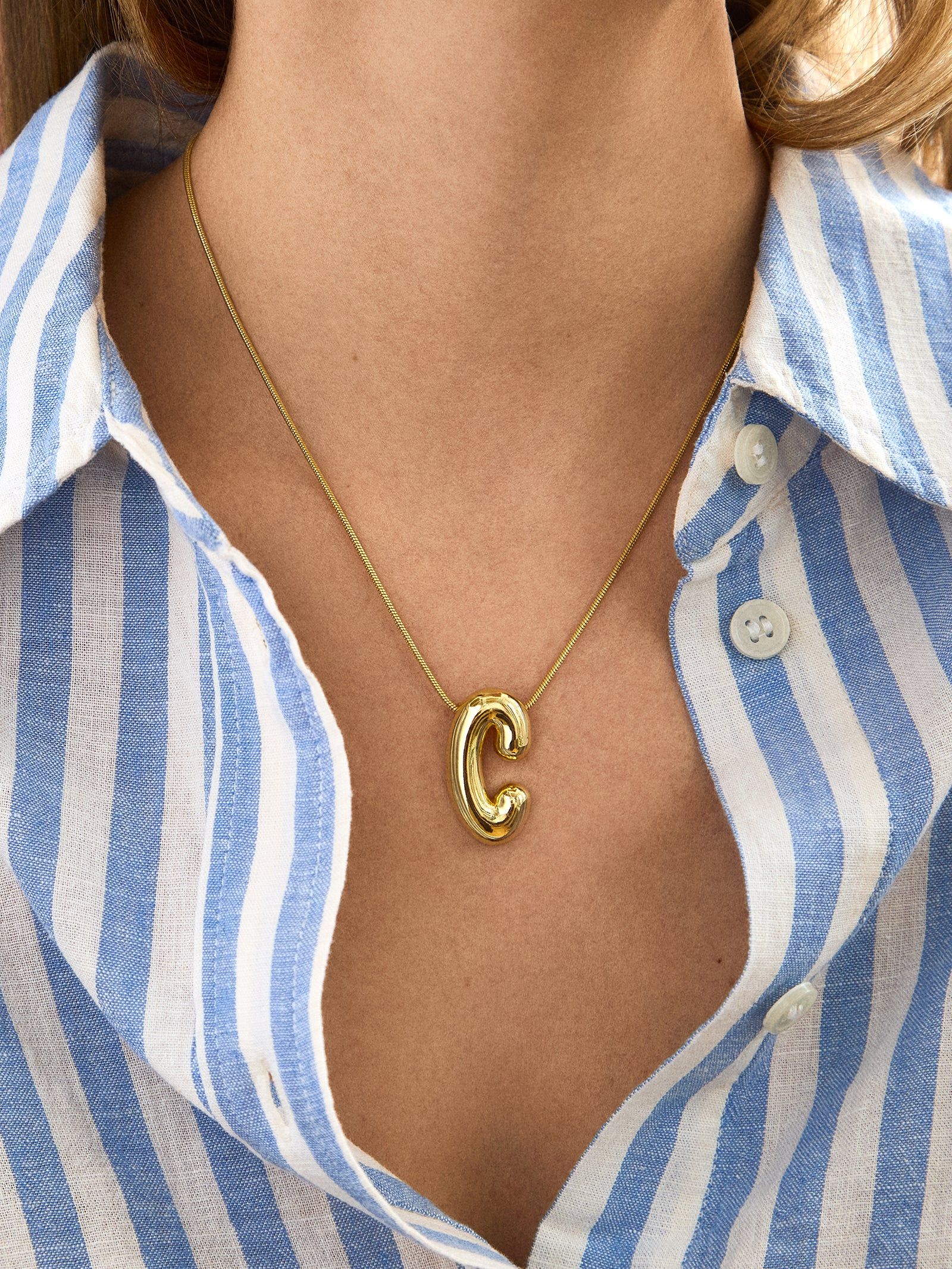 Bubble Initial Necklace - Gold | BaubleBar (US)