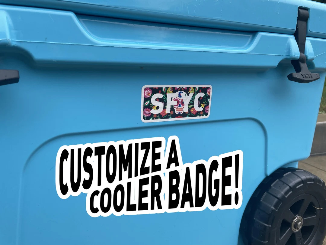 Cooler Badge. Waterproof Vinyl Make Your Own Personalized Sticker. Almost Any Color Easy to Custo... | Etsy (US)