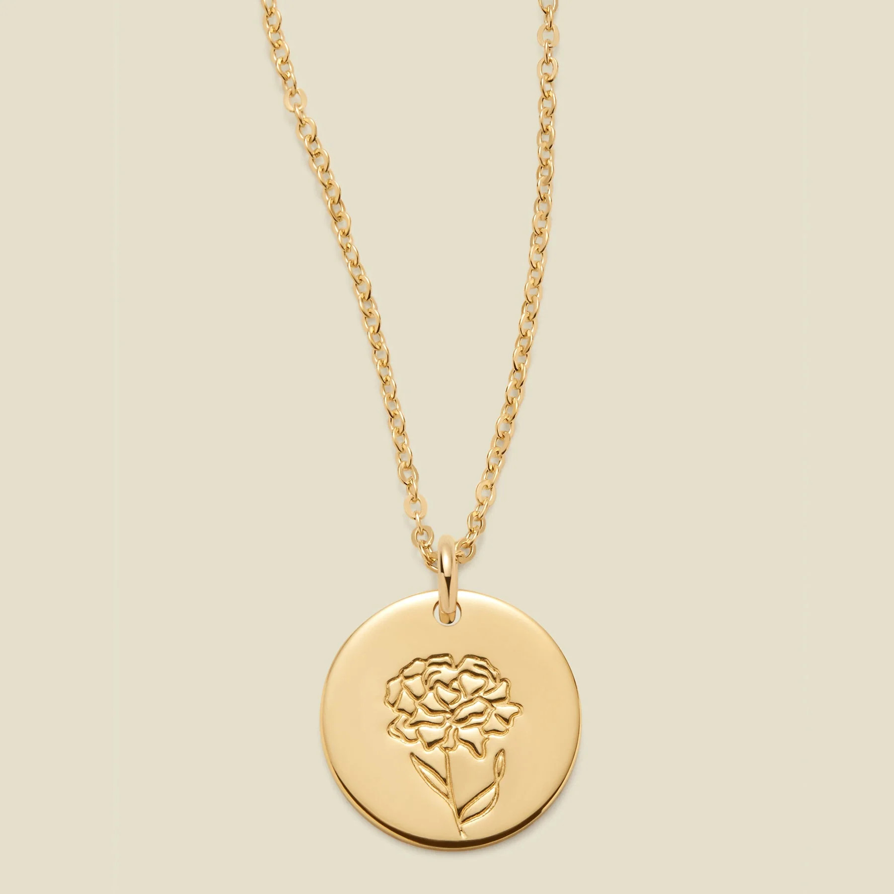 January Birth Flower Necklace | Gold, Rose Gold, Silver | Birth Flower Necklace | Made By Mary | Made By Mary