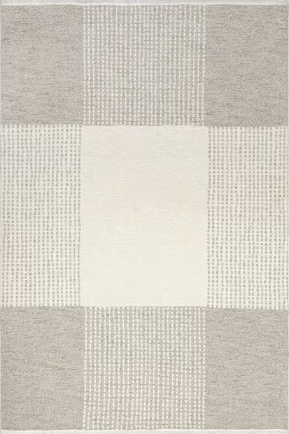 Cream Darcy Dual Plaid Reversible Washable Area Rug | Rugs USA