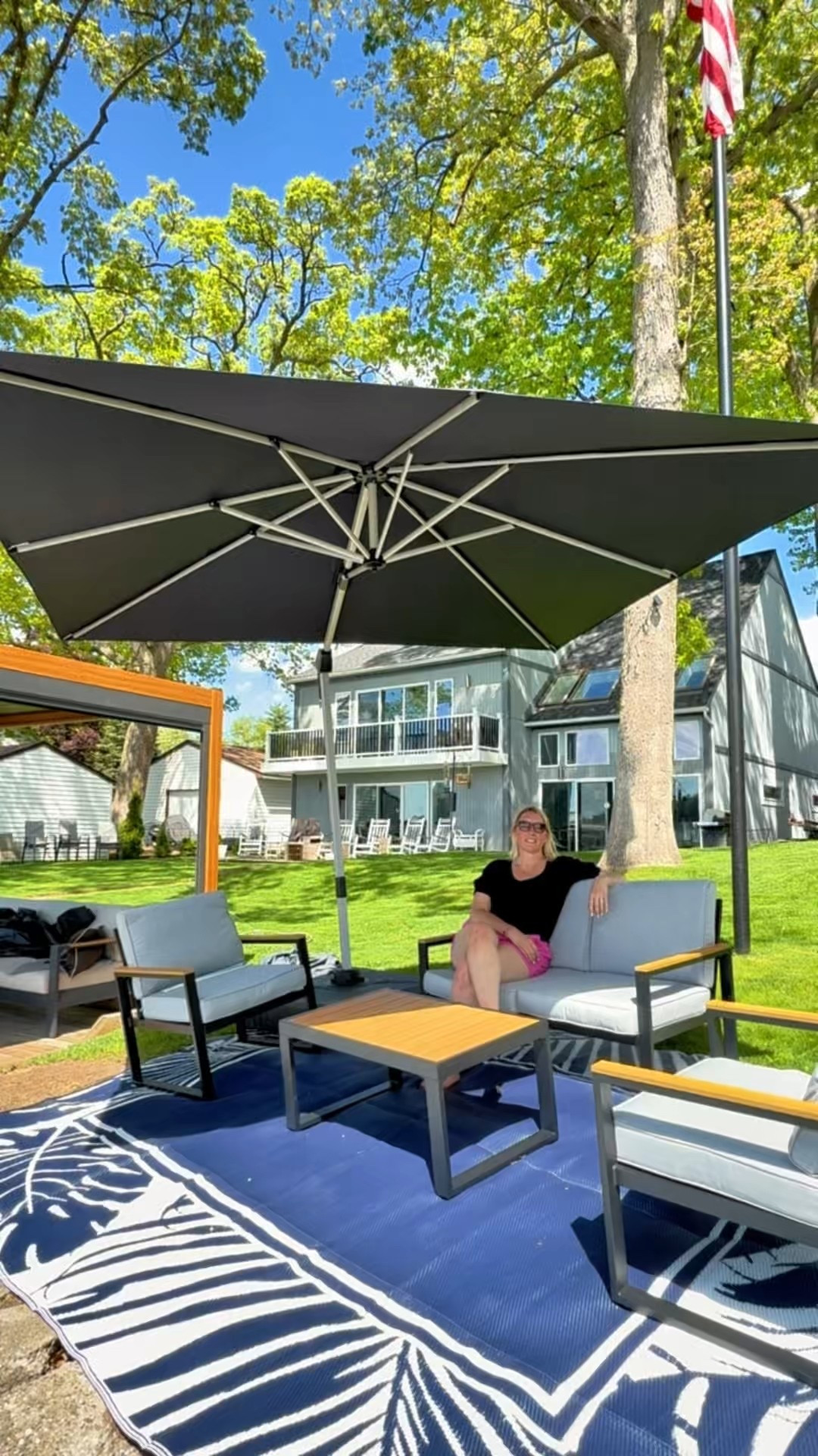 Bringing a little extra shade to our outdoor space—and I’m loving how easy this umbrella is to use. It’s sturdy, easy to clean, and gives full coverage with just a quick spin (yes, it rotates 360° and I can do it all by myself!). I went with a 280 lb water base so I don’t have to worry about windy days, and the built-in wheels make it easy to move when we’re chasing the sun—or the shade.

Comfort, convenience, and a little peace of mind out here.

#LTKSeasonal #LTKHome
