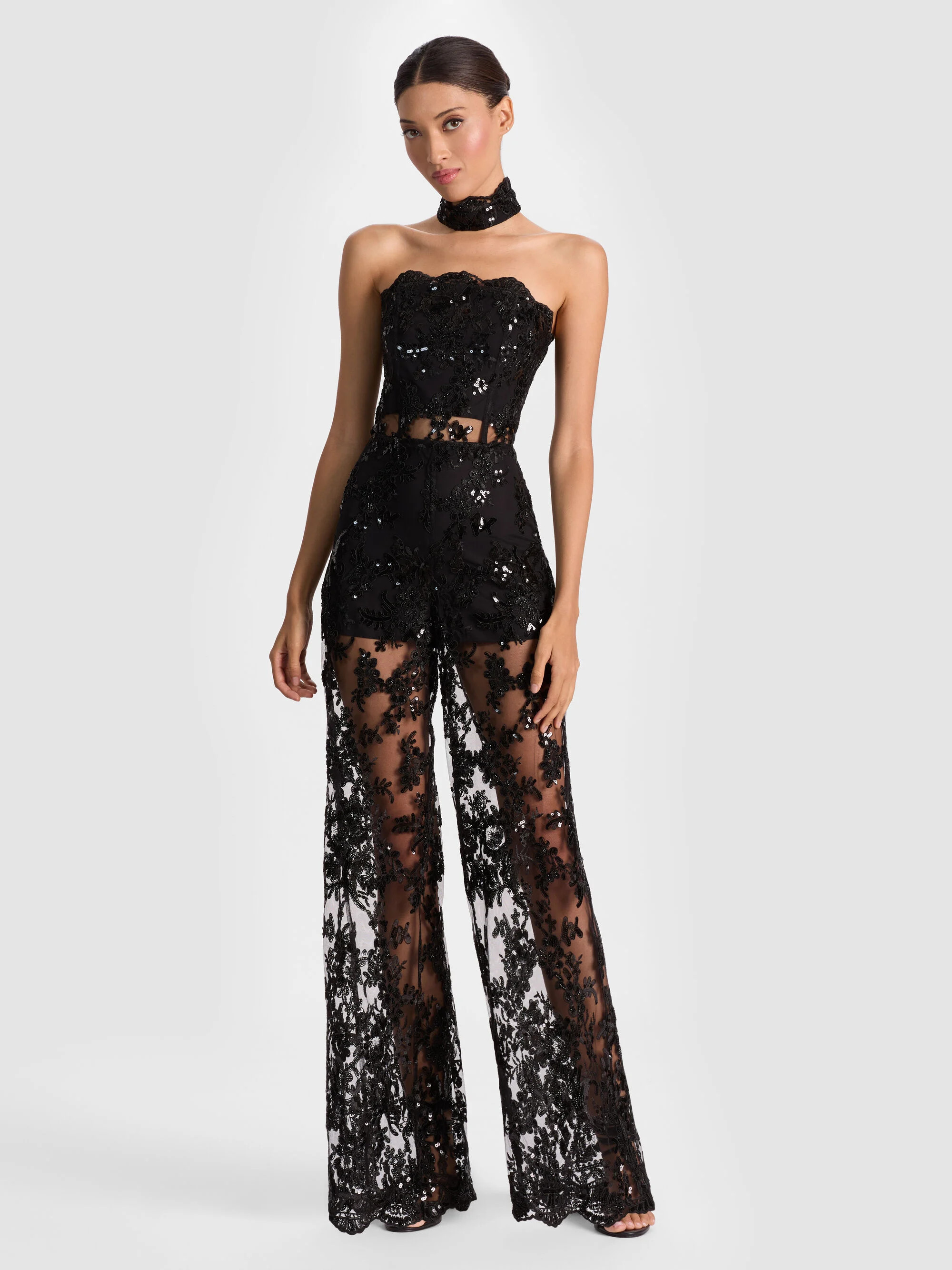 GEORGIE EMBELLISHED LACE JUMPSUIT | Alice + Olivia