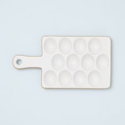 Speckled Stoneware Exposed Rim Egg Tray Matte Sour Cream - Hearth & Hand™ with Magnolia | Target