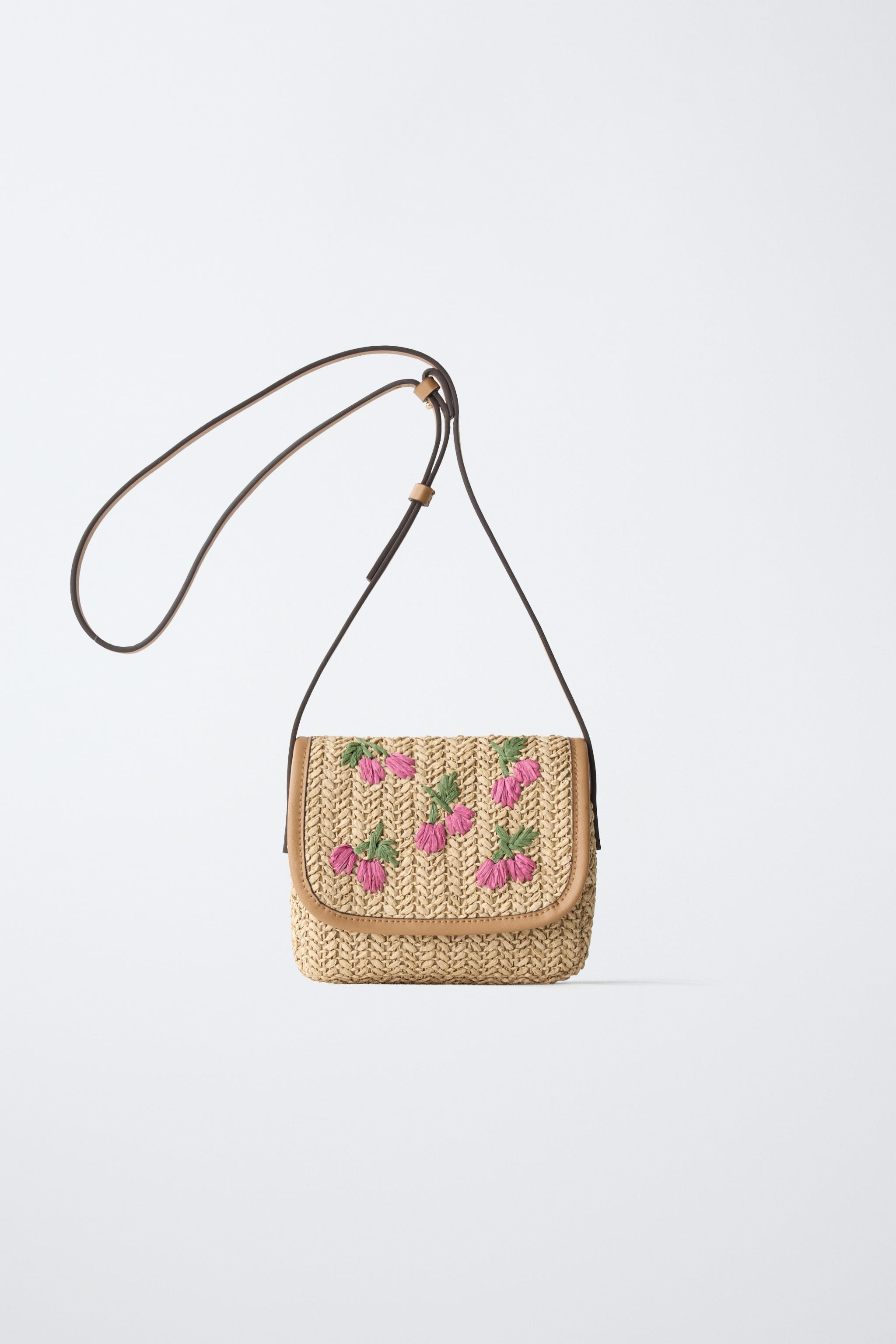 RAFFIA CHERRY CROSSBODY BAG | Zara US