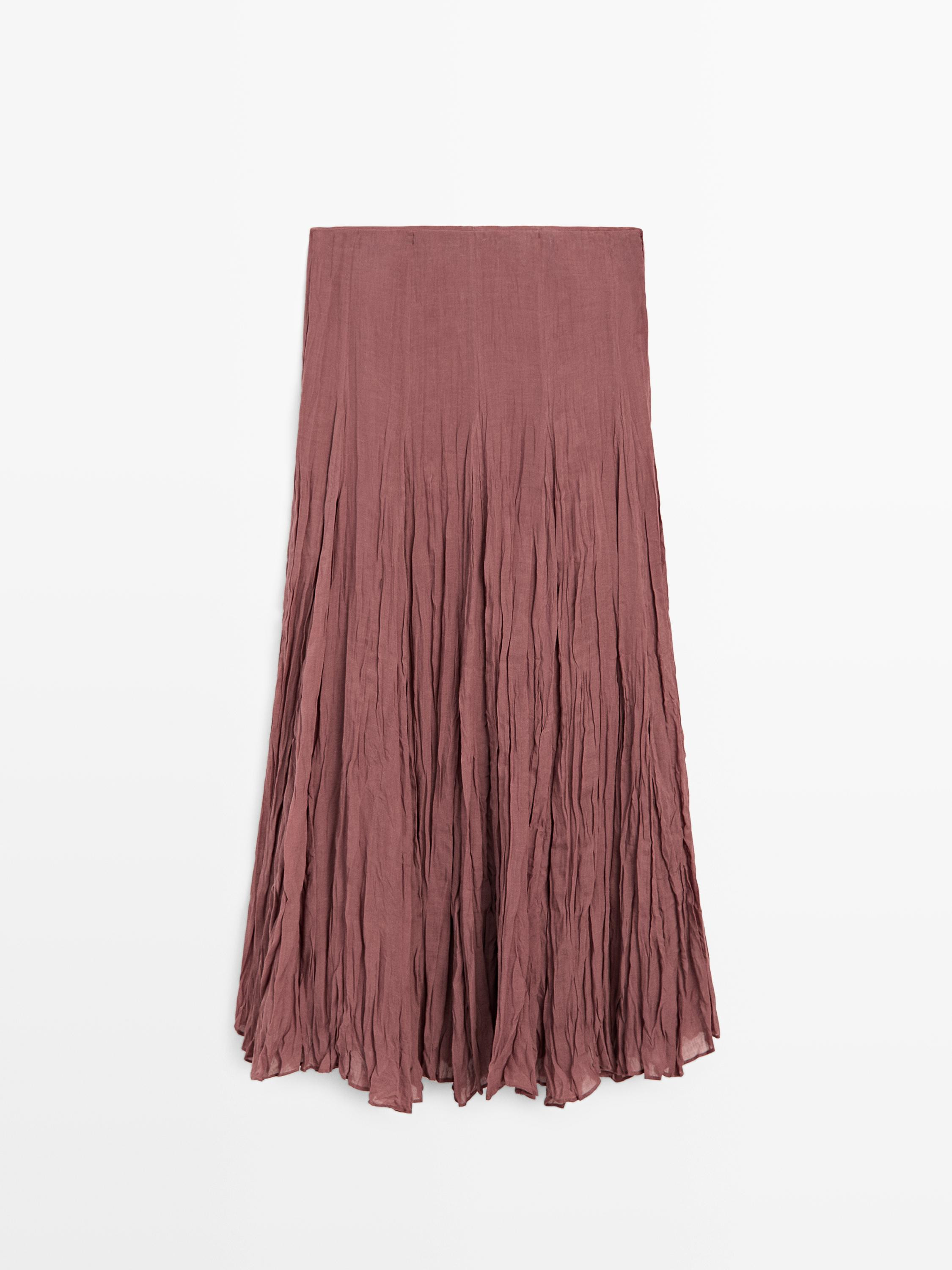 Flowing godet midi skirt | Massimo Dutti US