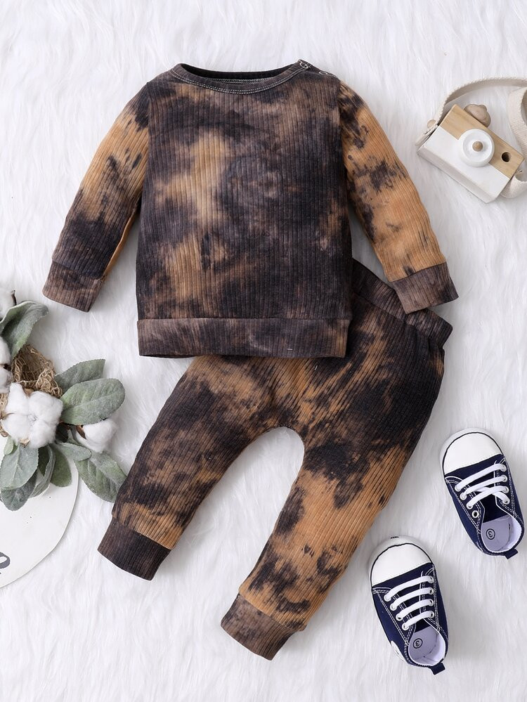 Baby Boy Tie Dye Sweatshirt With Sweatpants | SHEIN