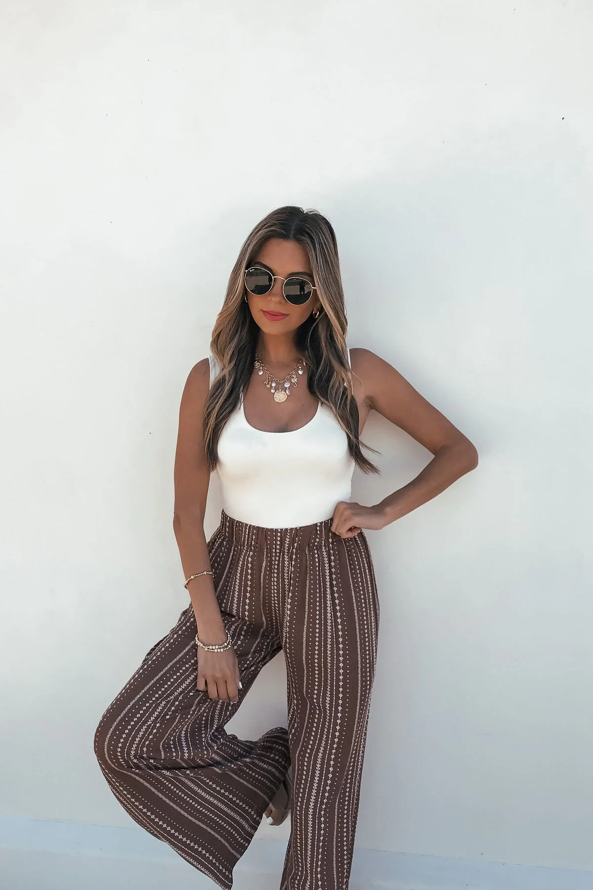 Rustic Escape Brown Print Wide Leg Trousers | Magnolia Boutique