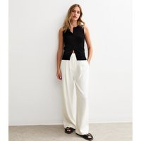 Women's White Wide Leg Tailored Trousers New Look | New Look (UK)