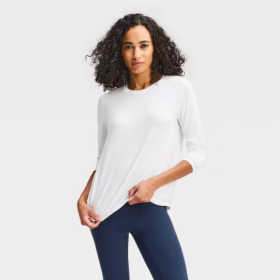 Women's Beyond Ease Legging Friendly Long Sleeve T-Shirt - All In Motion™ Dark Purple L | Target