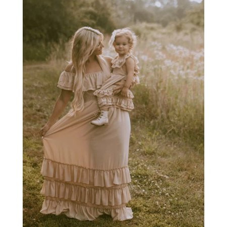 Nellie Ruffle Maxi Dress - Champagne | Walmart (US)