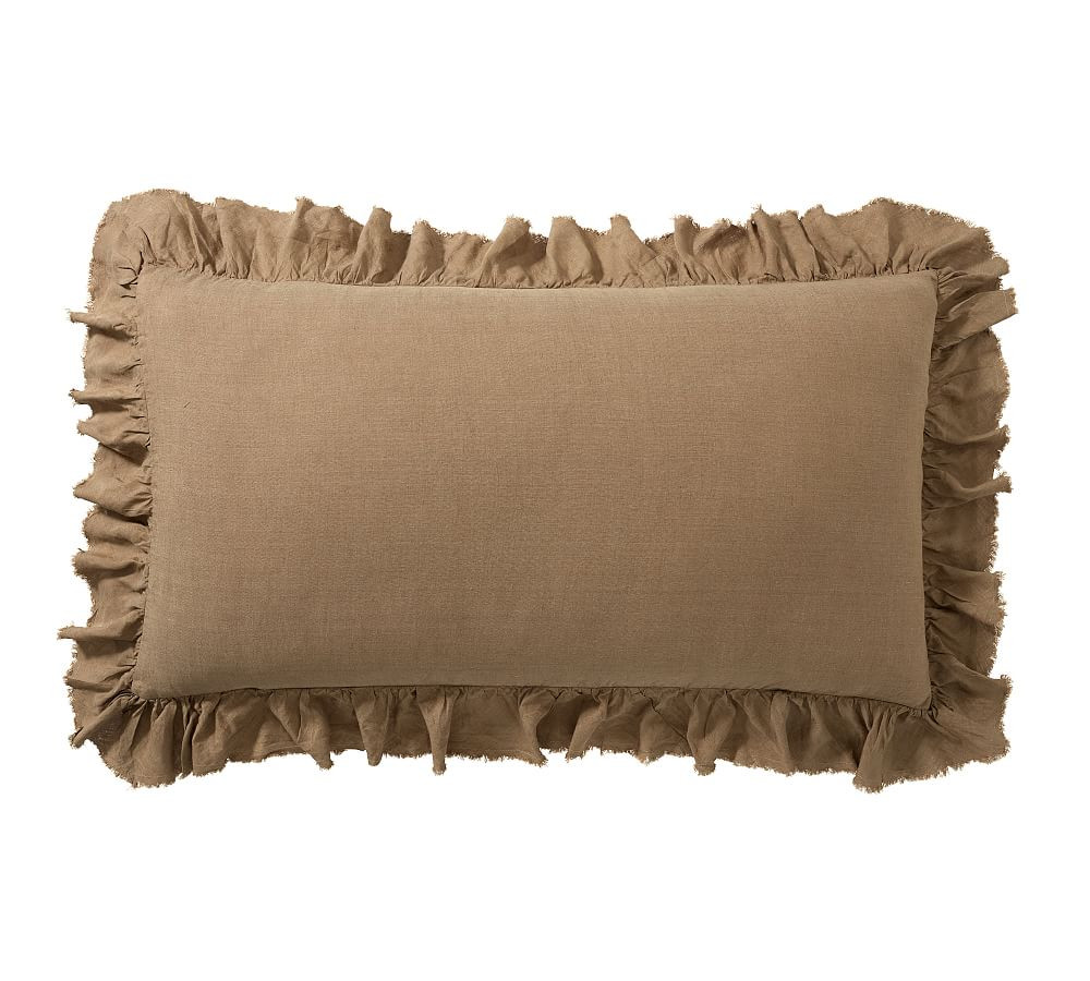 Belgian Flax Linen Fringe Ruffle Sham | Pottery Barn (US)