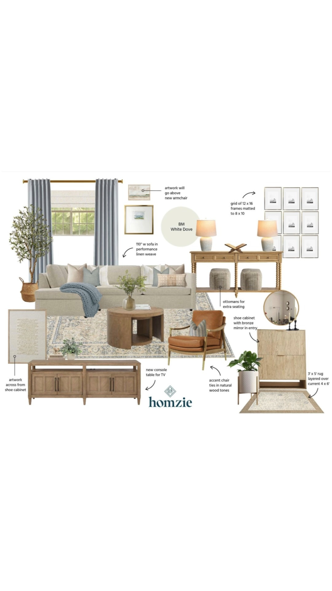 Coastal living room design featuring wall art, decorative pillows, console table, lamps, curtains, rugs, accent chair, decor, etc.

#LTKHome #LTKFinds #LTKFavorites #HomeStyleDaily 

 #LTKHome #LTKStyleTip #LTKFamily