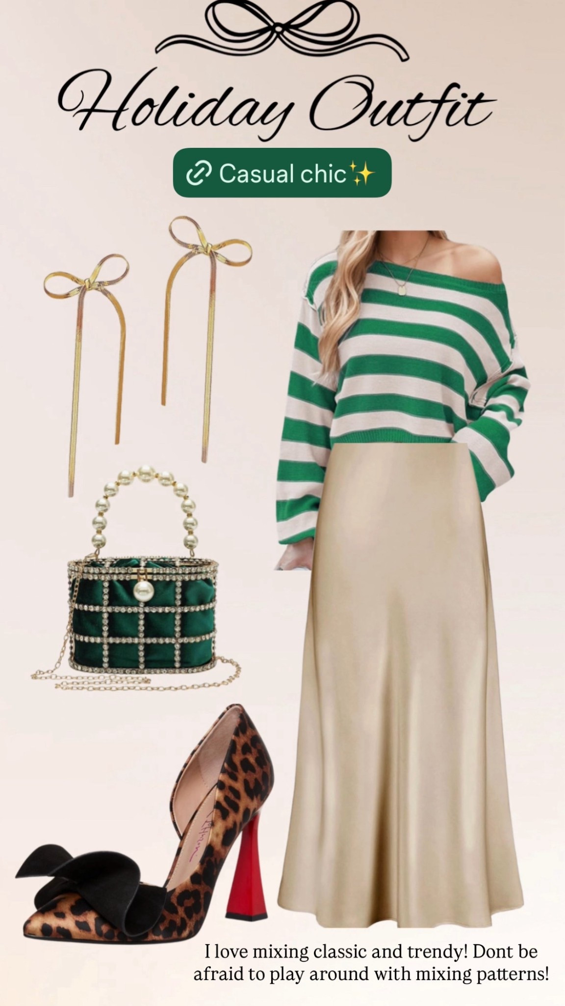 Casual chic holiday style ✨
Same sweater, totally different vibe!
This satin midi skirt + pearl bag combo feels so elevated while still comfy enough for all the holiday events.
I love mixing classic + trendy pieces — and this outfit gives both.


#LTKHoliday #LTKFindsUnder50 #LTKStyleTip