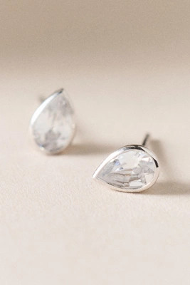 Bezel Pear-Cut Diamond Stud Earrings | Anthropologie (US)