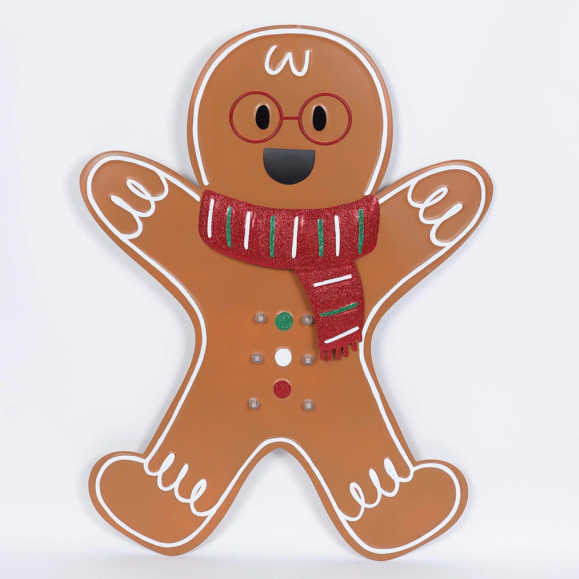 Metal Light-Up Gingerbread Boy Indoor/Outdoor Christmas Yard Stake Decoration, Multicolor, 36", b... | Walmart (US)