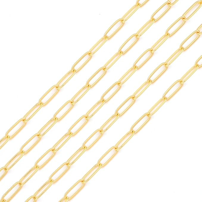BEADIA 18K Gold Plated Oval O Chains 3.6mm 2 Meters for Jewelry Making Findings | Amazon (US)