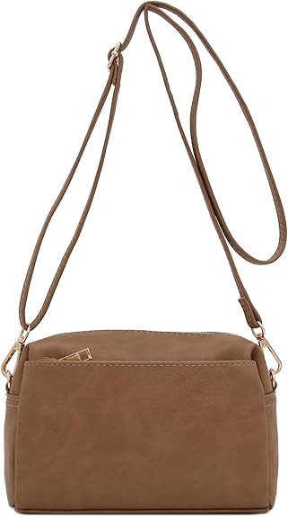 FashionPuzzle Triple Zip Small Crossbody Bag | Amazon (US)