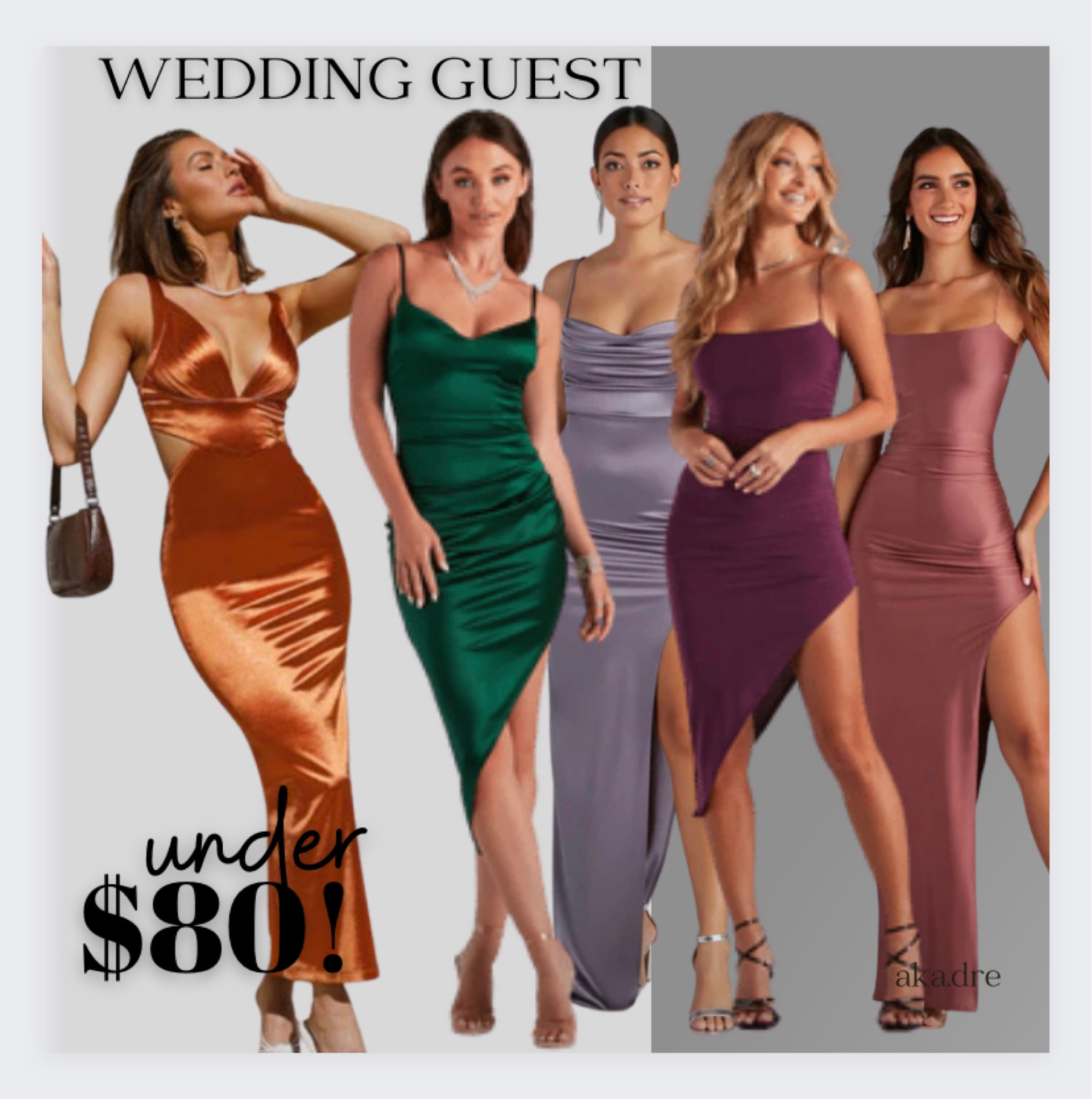 Wedding guest * Holiday party * holiday dress * green satin dress * purple satin dress * mauve dress

#LTKHoliday #LTKSeasonal #LTKunder100