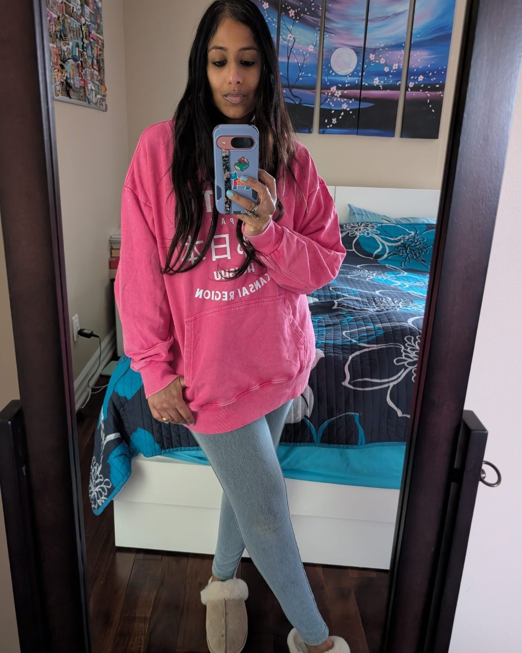 Varsity jacket, Tokyo street style, Japan street style, casual wear, sports wear, cozy style, lounge wear, uggs, ugg slippers, jeans, denim, pink sweater, Kyoto, hot pink, Barbie style

#LTKshoes #LTKsale #LTKstyletip