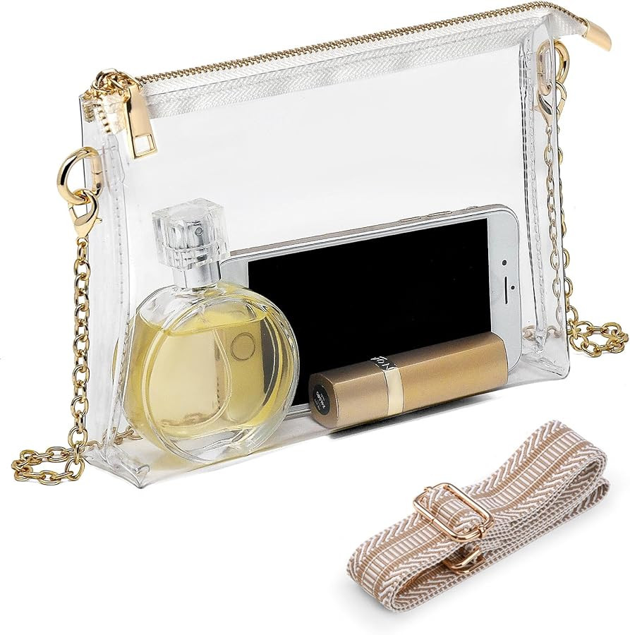 Lorbro Clear Purse for Women Stadium Approved, Clear Crossbody Bag with Zipper Closure, Transpare... | Amazon (US)