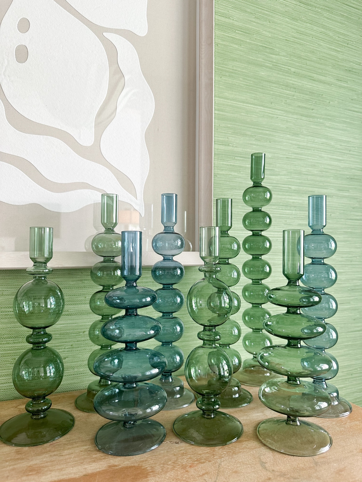Green and blue dining room styling candleholders 

#LTKHome