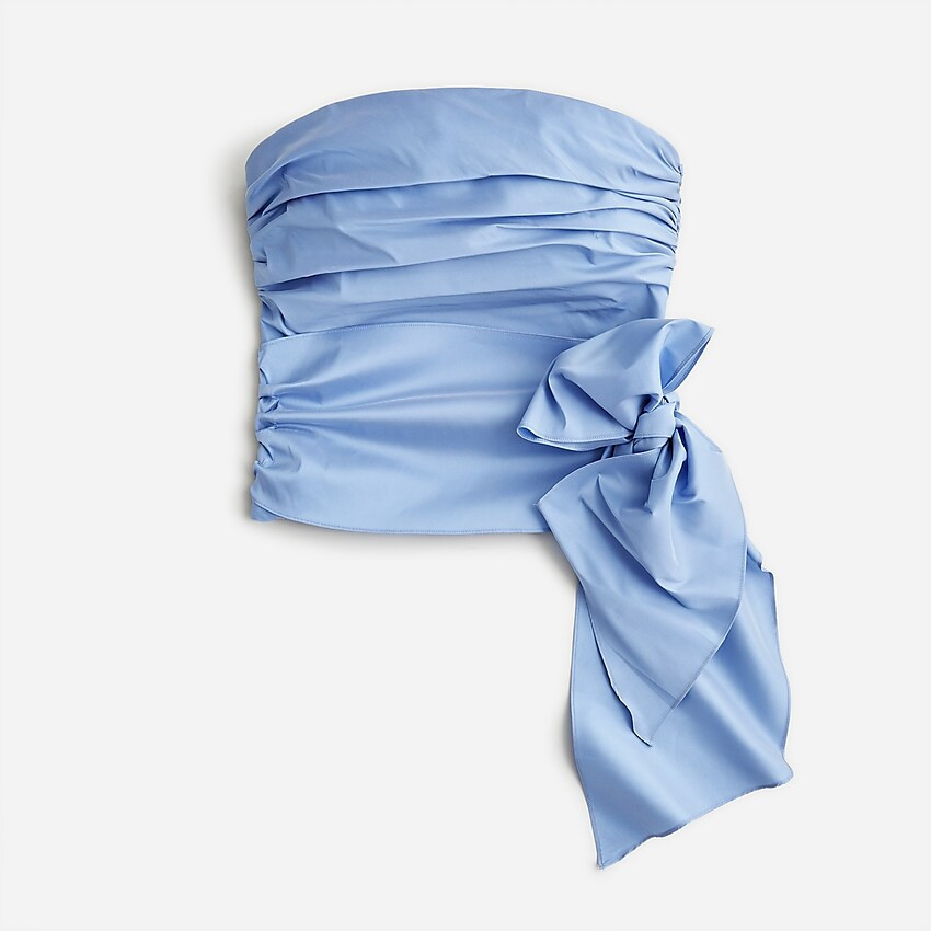 Collection taffeta ruched strapless top with bow | J. Crew US