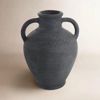 Ceramic Whitewashed Textured Amphora Decorative Vase with 2 Handles | Wayfair North America
