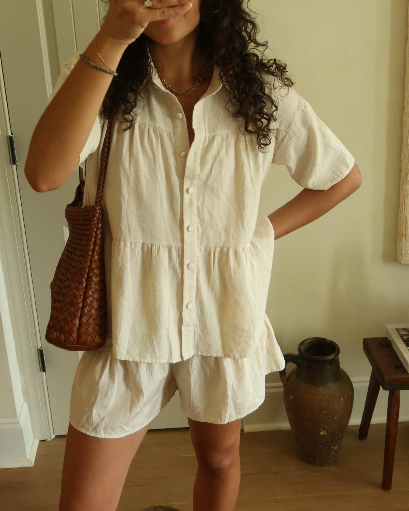 Size small matching set!! Linen set sets euro summer euro outfits bags hang bags 

#LTKSummerEdit #LTKFindsUnder50 #LTKStyleTip