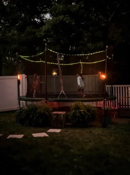 The girls love the lights we added to the trampoline! 

#LTKSeasonal