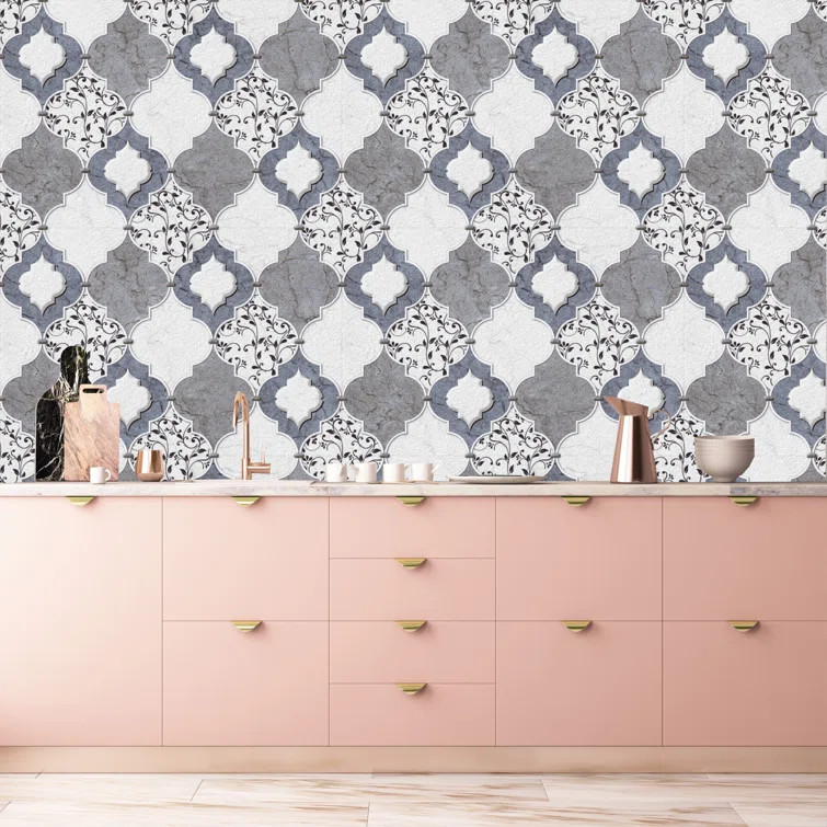 Nolasco Oil Painted Wall Tiles 10' L x 24" W Peel and Stick Wallpaper Roll | Wayfair North America