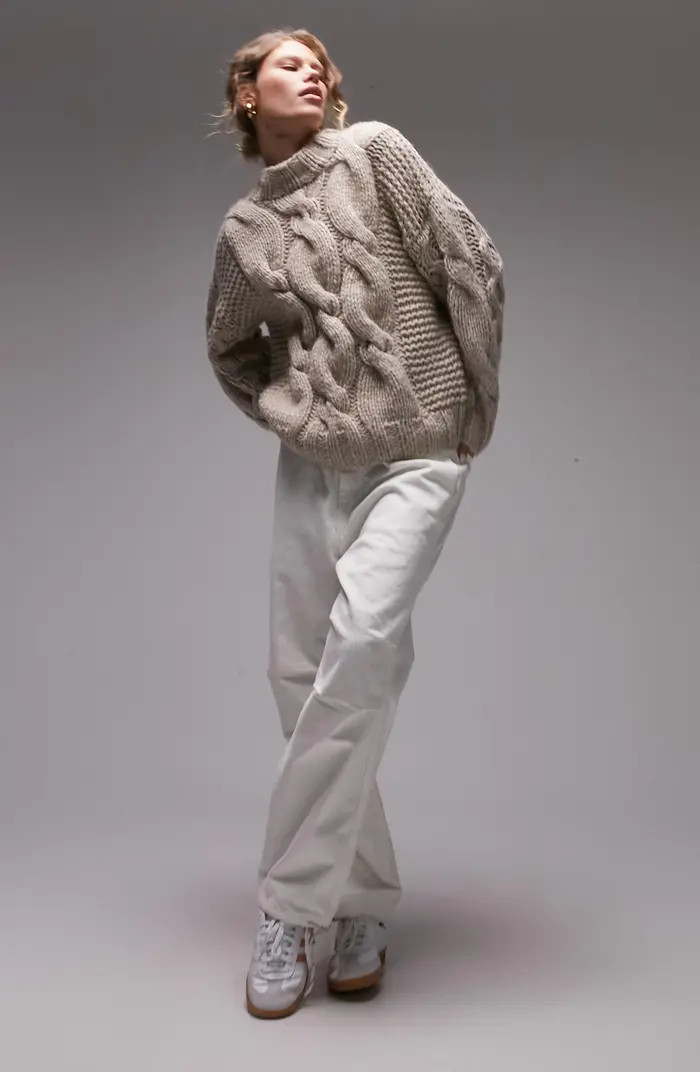 Topshop Chunky Cable Stitch Sweater | Nordstrom | Nordstrom