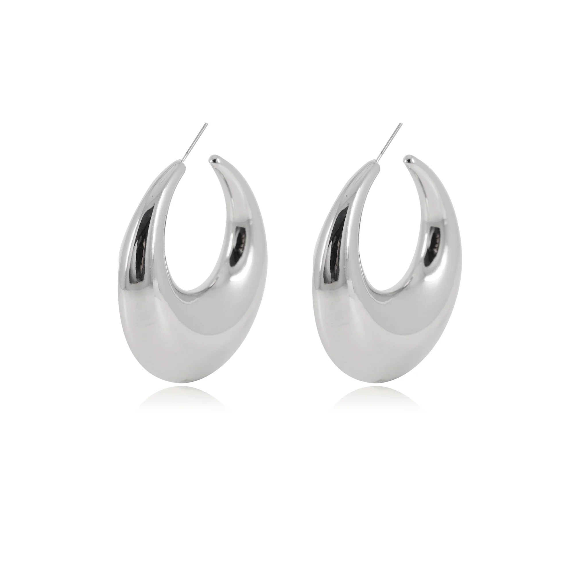 Time and Tru Women's Graduated Hoop Earrings, Silver-Tone | Walmart (US)