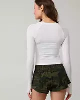 OFFLINE By Aerie Thumbs Up Ruched Long Sleeve T-Shirt | American Eagle Outfitters (US & CA)