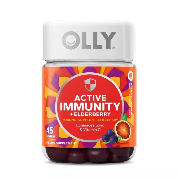 Olly Active Immunity + Elderberry Support Gummies - Blood Orange - 45ct | Target