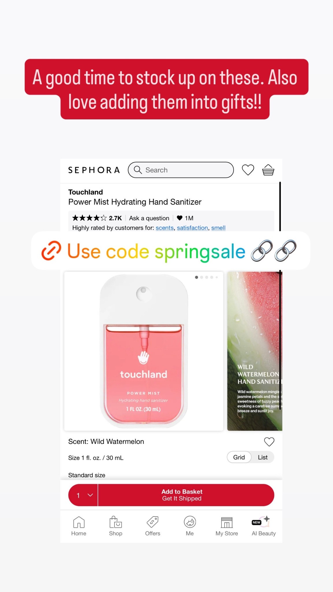 Sephora sale touchland hand sanitizer 

#LTKBeauty