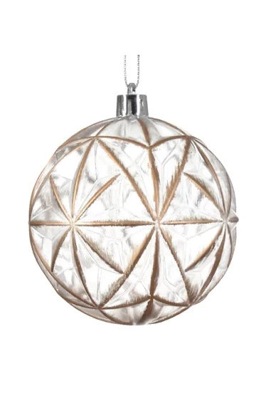 Gold & Clear Ball Ornament - 3" | Gatehouse No.1