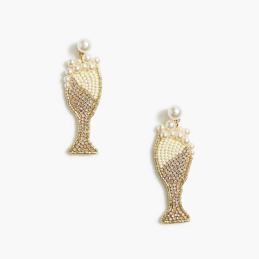 Crystal champagne glass statement earrings | J.Crew Factory