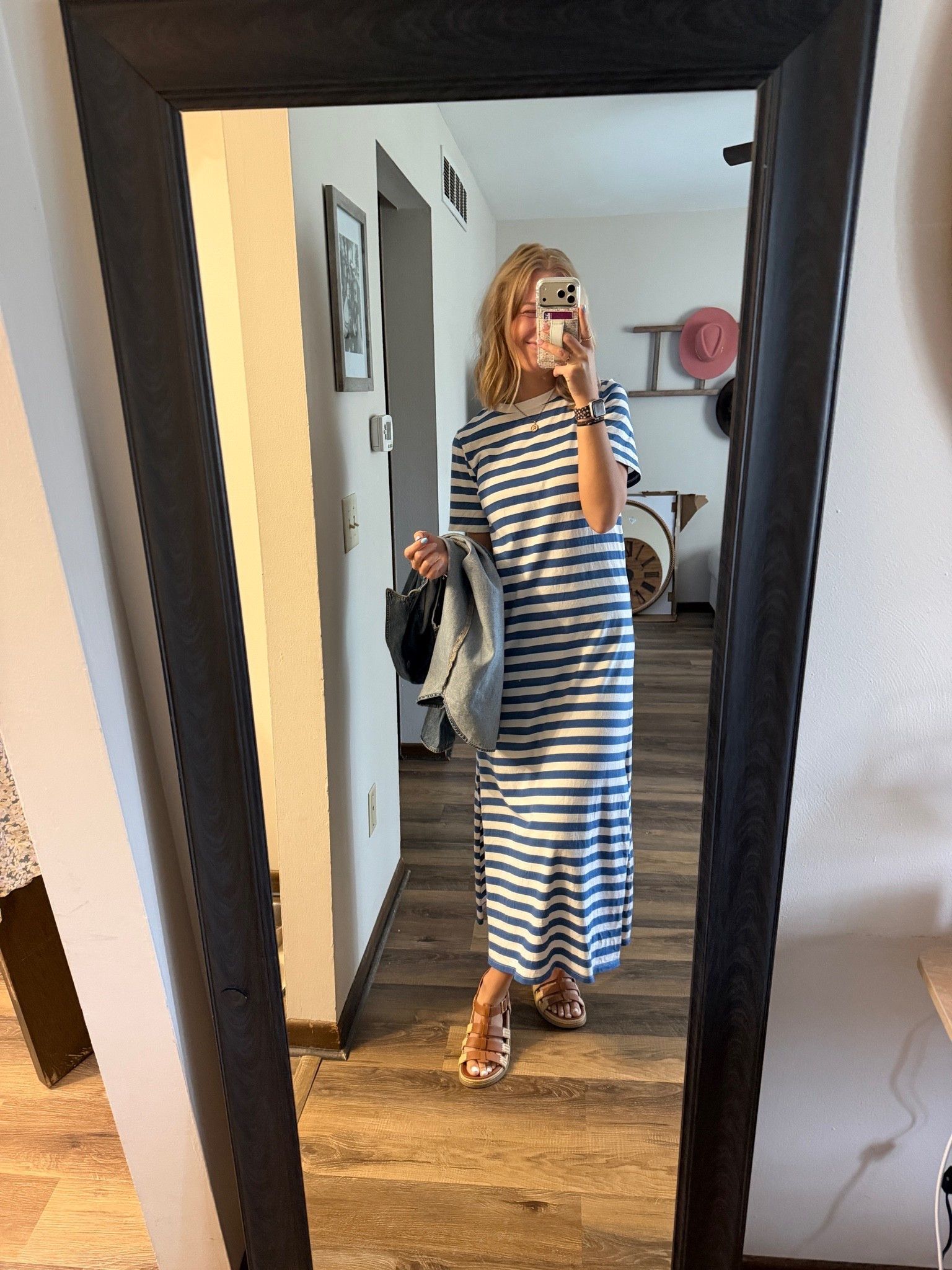 Thursday’s OOTD — 05.07.26 🌤️🤍💙

Small Tall in blue & white striped dress from Old Navy
Large in denim shirt from Old Navy
8 in brown Target sandals

Everything is TTS :)

Amazon finds, Amazon fashion, Amazon sneakers, Amazon coats, Amazon scarves, Old Navy finds, Old Navy fashion, Old Navy deals, hot deals, trending at Old Navy, trending on Amazon, Target finds, Target fashion, Target sweaters, Target jeans, winter outfits, outfit of the day, spring outfits

#LTKootd #LTKSeasonal #LTKSaleAlert