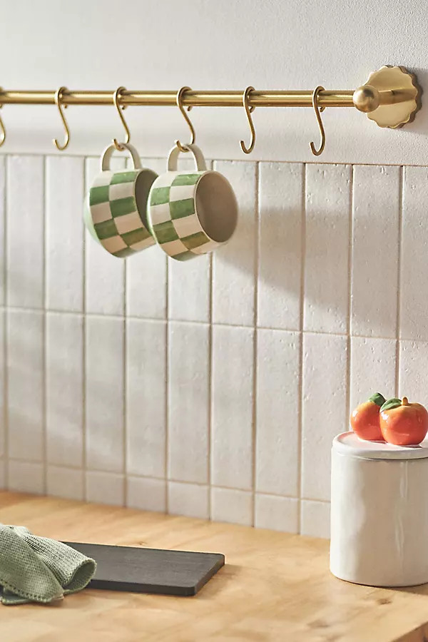 Wiggle Brass Pot Rack Utensil Rail | Anthropologie (US)