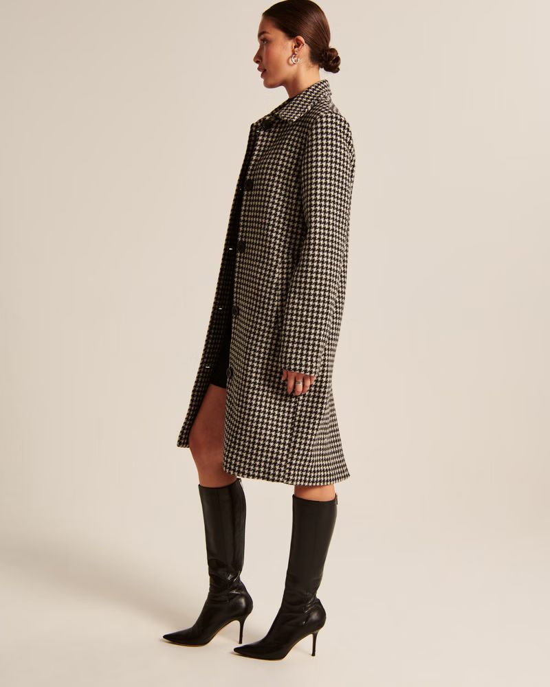 Women's Wool-Blend Mod Coat | Women's | Abercrombie.com | Abercrombie & Fitch (US)